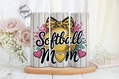 Softball Mom 20oz Tumbler Wrap Sublimation sassyprint 
