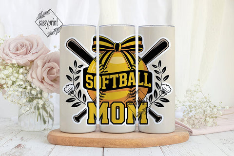 Softball Mom 20oz Tumbler Wrap Sublimation sassyprint 
