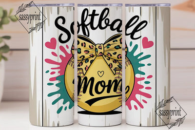 Softball Mom 20oz Tumbler Wrap Sublimation sassyprint 