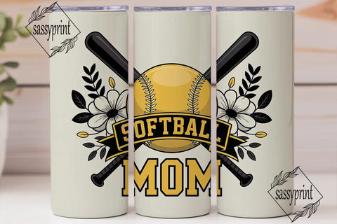 Softball Mom 20oz Tumbler Wrap Sublimation sassyprint 