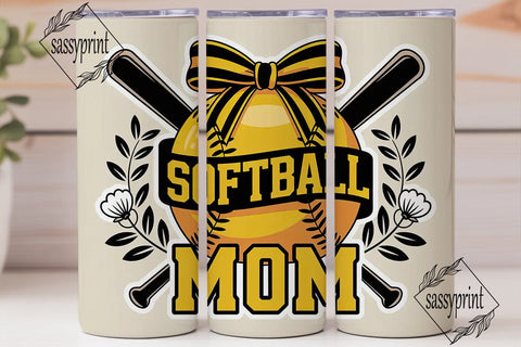 Softball Mom 20oz Tumbler Wrap Sublimation sassyprint 