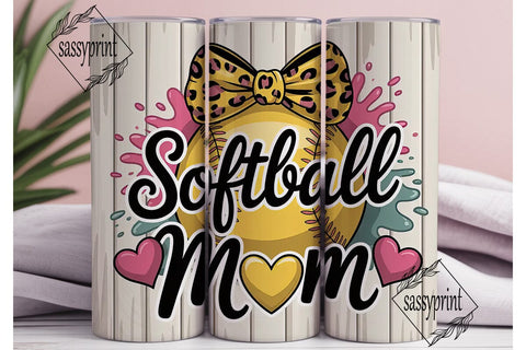 Softball Mom 20oz Tumbler Wrap Sublimation sassyprint 