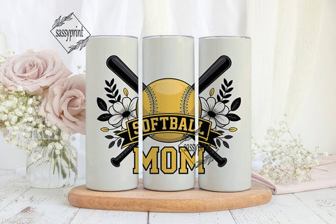 Softball Mom 20oz Tumbler Wrap Sublimation sassyprint 