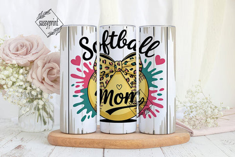 Softball Mom 20oz Tumbler Wrap Sublimation sassyprint 