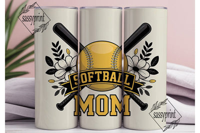 Softball Mom 20oz Tumbler Wrap Sublimation sassyprint 