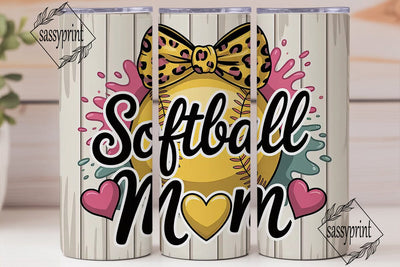 Softball Mom 20oz Tumbler Wrap Sublimation sassyprint 