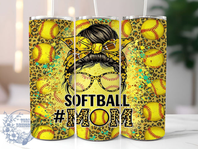 Softball Mom Bun Tumbler Wrap Design, Baseball Mom Hair Wrap, 20oz Sports Mom Design, Player Mom Sublimation, Dugout Bun Tumbler, Custom Softball Parent Gift, Game Day Mom Wrap Sublimation ToriDesigns 