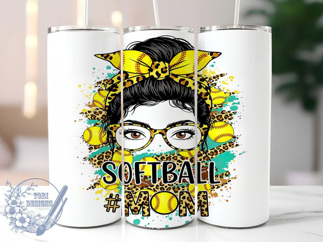 Softball Mom Bun Tumbler Wrap Design, Baseball Mom Hair Wrap, 20oz Sports Mom Design, Player Mom Sublimation, Dugout Bun Tumbler, Custom Softball Parent Gift, Game Day Mom Wrap Sublimation ToriDesigns 