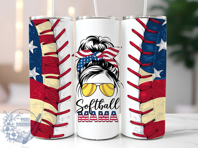 Softball Mom Game Day Sports Tumbler, Sports Mom Tumbler, Mom Bun Tumbler, Softball Lover Tumbler, Game Day Tumbler, 20oz Sublimation Wrap, Athlete Mom Tumbler Sublimation ToriDesigns 