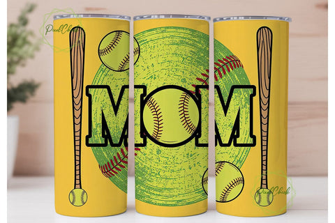 Softball Mom Green Splatter 20oz Tumbler Sublimation PixelChick 