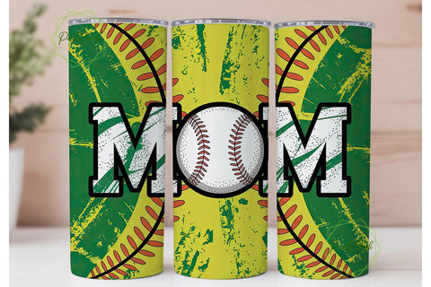 Softball Mom Green Splatter 20oz Tumbler Sublimation PixelChick 