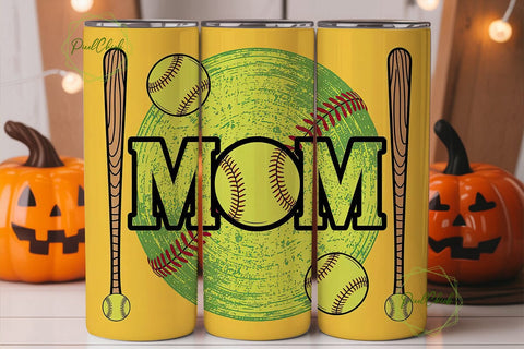 Softball Mom Green Splatter 20oz Tumbler Sublimation PixelChick 