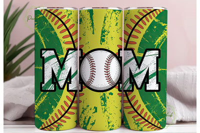 Softball Mom Green Splatter 20oz Tumbler Sublimation PixelChick 