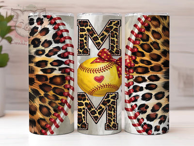 Softball Mom Leopard Print Tumbler, Cheetah Print Tumbler Wrap, Leopard Print Softball, 20Oz Tumbler Sublimation, Sports Mom Tumbler Design, Animal Print Softball Tumbler Sublimation Lara' s Designs 