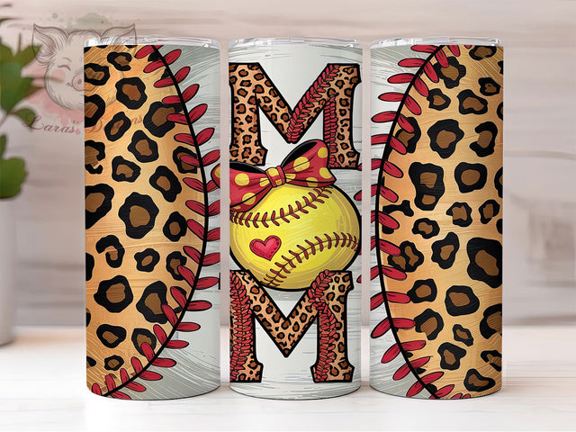 Softball Mom Leopard Print Tumbler, Cheetah Print Tumbler Wrap, Leopard Print Softball, 20Oz Tumbler Sublimation, Sports Mom Tumbler Design, Animal Print Softball Tumbler Sublimation Lara' s Designs 