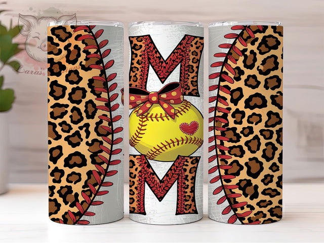 Softball Mom Leopard Print Tumbler, Cheetah Print Tumbler Wrap, Leopard Print Softball, 20Oz Tumbler Sublimation, Sports Mom Tumbler Design, Animal Print Softball Tumbler Sublimation Lara' s Designs 