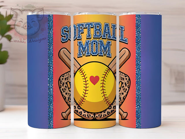 Softball Mom Leopard Print Tumbler, Leopard Print Tumbler, Sports Mom Sublimation, Animal Print Tumbler Wrap, Softball Gift For Mom, Trendy Softball Tumbler, Wild Mom Tumbler Design Sublimation Lara' s Designs 