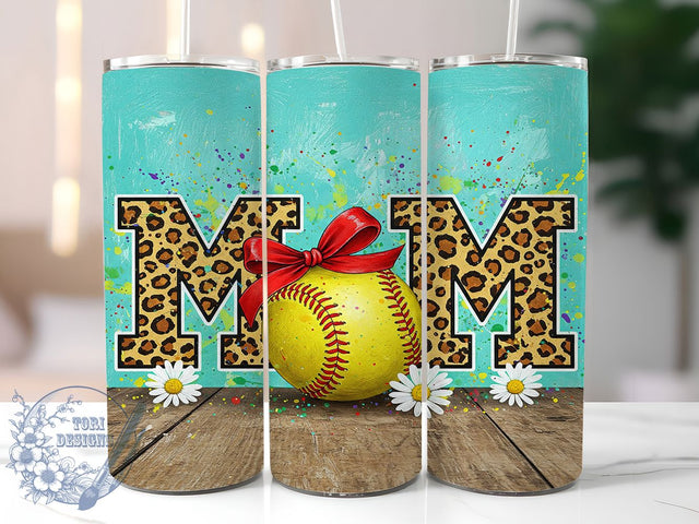 Softball Mom Leopard Print Tumbler, Leopard Print Tumbler, Sports Mom Tumbler, 20oz Tumbler Sublimation, Softball Lover Tumbler, Digital Tumbler Wrap, Athletic Mom Tumbler Sublimation ToriDesigns 