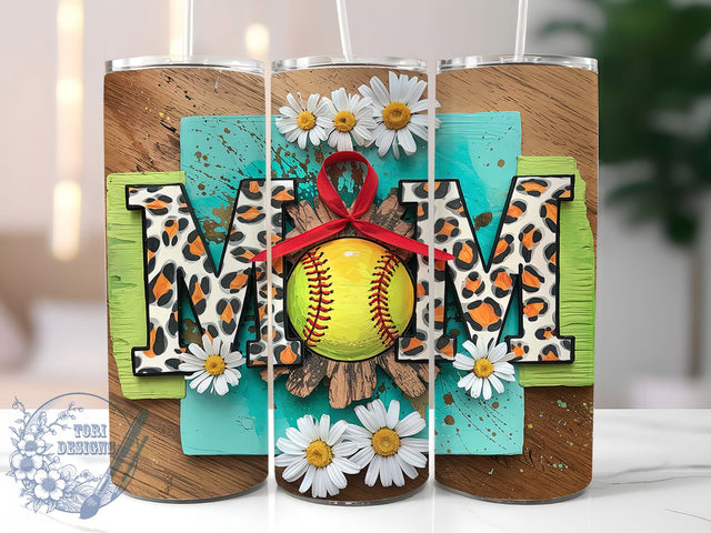 Softball Mom Leopard Print Tumbler, Leopard Print Tumbler, Sports Mom Tumbler, 20oz Tumbler Sublimation, Softball Lover Tumbler, Digital Tumbler Wrap, Athletic Mom Tumbler Sublimation ToriDesigns 