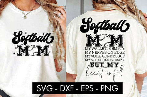 Softball Mom My Wallet Is Empty SVG Cut File PNG SVG Freeling Design House 