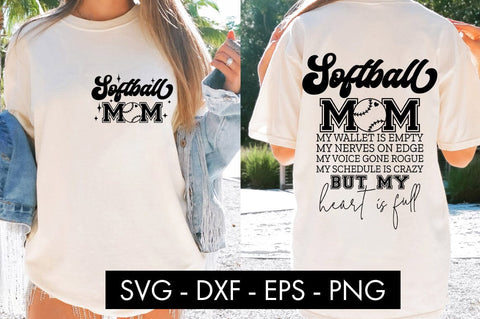 Softball Mom My Wallet Is Empty SVG Cut File PNG SVG Freeling Design House 