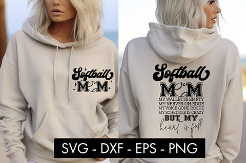 Softball Mom My Wallet Is Empty SVG Cut File PNG SVG Freeling Design House 