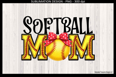 Softball Mom, Softball Stitch Faux Embroidery Letters, Sublimation Png, Digital Download Sublimation Keepsake Treasures Designs LLC. 