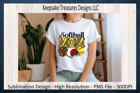 Softball Mom, Softball Stitch Faux Embroidery Letters, Sublimation PNG, Spring Sports Tees, Digital Download, PNG Printable Sublimation Keepsake Treasures Designs LLC. 