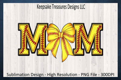 Softball Mom Word, Softball Stitch Faux Embroidery Letters, Coquette Bow, Sublimation PNG, Spring Sport, Digital Download, PNG Printable Sublimation Keepsake Treasures Designs LLC. 
