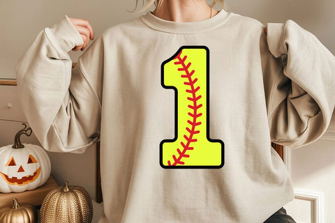 Softball Number One Svg, First Birthday Svg, Softball One Png, Softball Mom SVG DesignDestine 