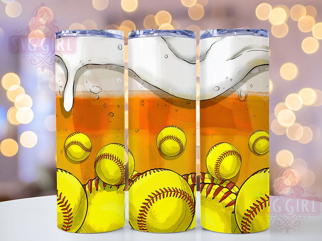 Softball Party Beer Lover Tumbler, Beer Lover Gift, Game Day Drinkware, Sports Bar Wrap, Post-Game Celebration Design, Dugout Beer Tumbler, Tailgate Sublimation Template Sublimation SvggirlplusArt 