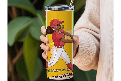 Softball Player 20oz Tumbler Wrap Sublimation DesignSVG 
