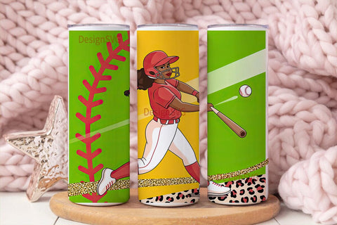 Softball Player 20oz Tumbler Wrap Sublimation DesignSVG 