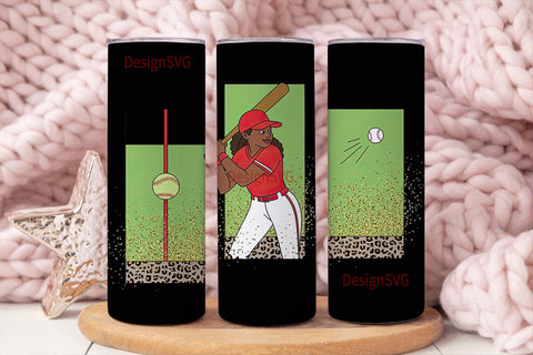 Softball Player 20oz Tumbler Wrap Sublimation DesignSVG 