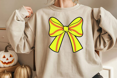 Softball Ribbon Bow Svg, Softball Coquette Svg, Baseball Ribbon Svg SVG DesignDestine 