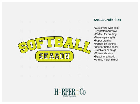 Softball Season Laser SVG EPS Cut File SVG HarperNCo 