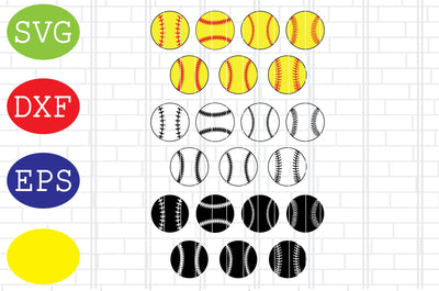 Softball Silhouette, Softball File, Baseball Cut File, Sport Svg, Jpg, Eps, Dxf Files SVG DigitalSvgFiles 