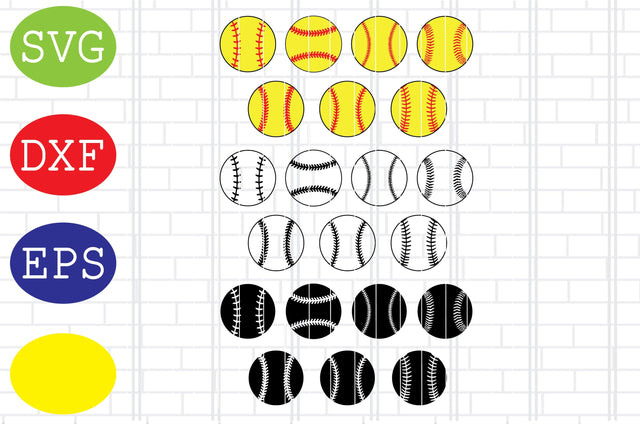 Softball Silhouette, Softball File, Baseball Cut File, Sport Svg, Jpg, Eps, Dxf Files SVG DigitalSvgFiles 