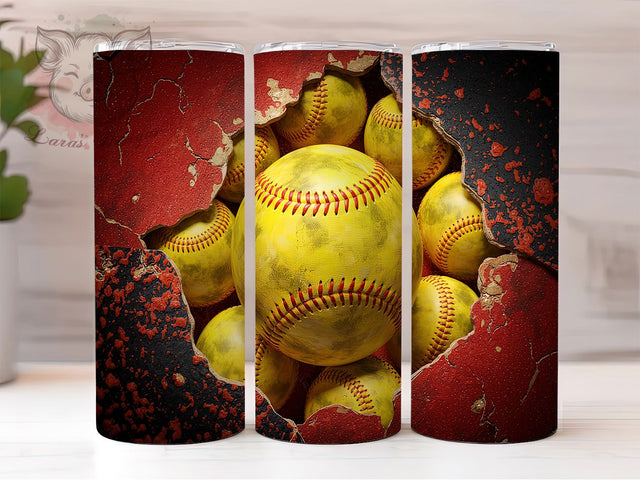 Softball Sports 20oz Tumbler Wrap, 20oz Sublimation Wrap, Sports Tumbler, Softball Gift, Team Spirit Drinkware, Softball Mom Tumbler, Athletic Tumbler Design Sublimation Lara' s Designs 