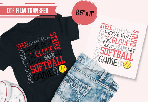 Softball Subway Shirt Design | DTF Transfer Physical So Fontsy T-Shirt Iron-On Transfer Shop