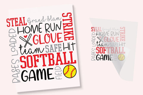 Softball Subway Shirt Design | DTF Transfer Physical So Fontsy T-Shirt Iron-On Transfer Shop 8.5x11