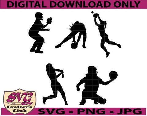 Softball SVG Design Bundle for Cricuts and Silhouettes SVG SVG Crafter's Club 