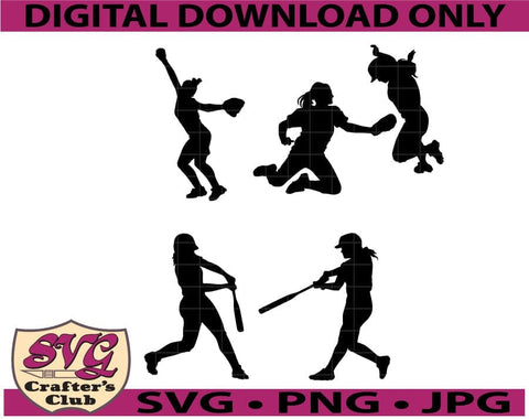 Softball SVG Design Bundle for Cricuts and Silhouettes SVG SVG Crafter's Club 
