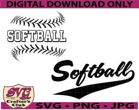 Softball SVG Design Bundle for Cricuts and Silhouettes SVG SVG Crafter's Club 