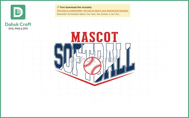 Softball SVG – Mascot Team Logo SVG PNG & EPS V1 SVG dahukdesign 