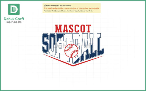 Softball SVG – Mascot Team Logo SVG PNG & EPS V1 SVG dahukdesign 
