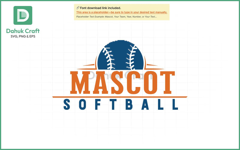 Softball SVG – Mascot Team Logo SVG PNG & EPS V10 SVG dahukdesign 
