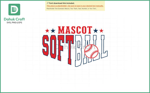 Softball SVG – Mascot Team Logo SVG PNG & EPS V11 SVG dahukdesign 