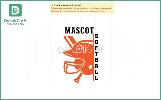Softball SVG – Mascot Team Logo SVG PNG & EPS V12 SVG dahukdesign 