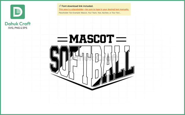 Softball SVG – Mascot Team Logo SVG PNG & EPS V2 SVG dahukdesign 